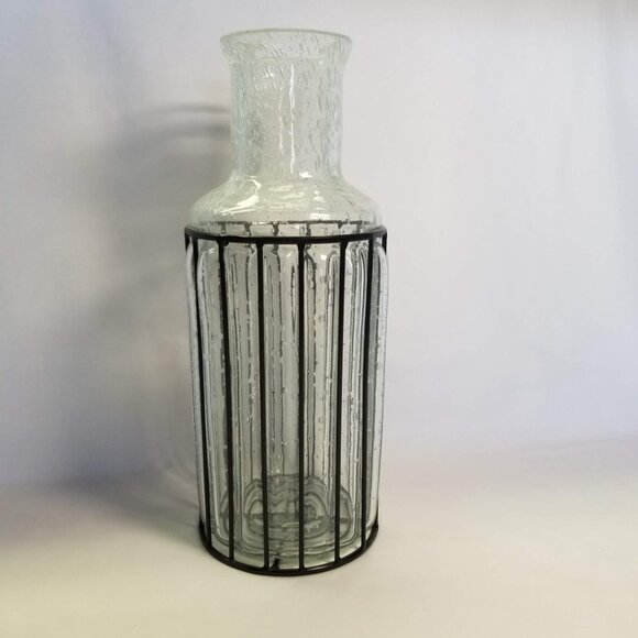 Gold Canyon Candle Mixed Material Vase – Glass & Iron, 11" Height, Home Decor - Picture 2 of 2